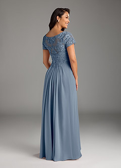 Azazie Dunja Mother of the Bride Dresses Twilight A-Line V-Neck Lace Chiffon Dress image4