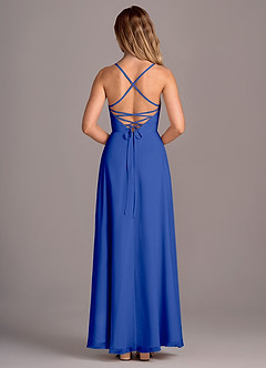 Azazie Mei Bridesmaid Dresses Royal Blue A-Line Chiffon Dress image6