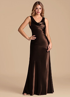 Azazie Rylina Bridesmaid Dresses Ganache Mermaid Metallic Satin Dress image3