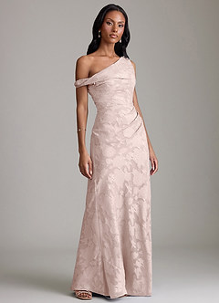 Azazie Emerson Brudtärnklänningar Klä av Sjöjungfru i Blommig Utbrändhet Av axeln Rodnande Rosa image4