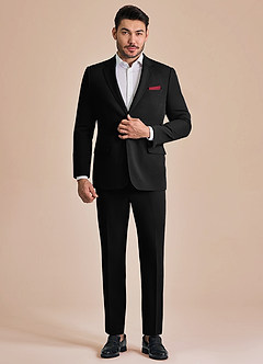 front James Black Structured Stretch Suit