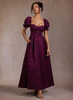 Robe Longue Orchidée Prune Gabby image1