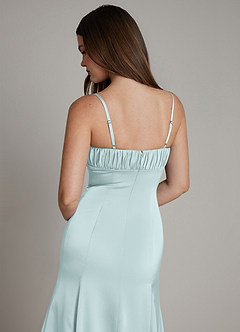 Azazie Avira Suknie dla druhen Syrena Satyna elastyczna Do ziemi Sukienka image4