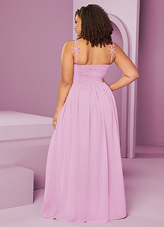 Barbie ♥ Azazie Bridesmaid Dresses Candy Pink A-Line Pleated Chiffon Dress image15