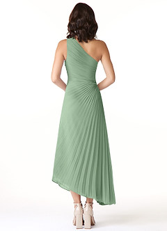 Azazie Kirra Abiti da Damigella Abito A-Line in Chiffon Monospalla Matcha image2