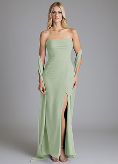 Azazie Solstice Final Sale Dusty Sage Mermaid Strapless Chiffon Convertible Dress image10
