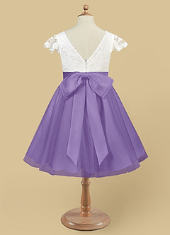 Azazie Vetty Robe Demoiselle D'honneur Fillette Robe Trapèze en Tulle Dentelle Ivoire Tahiti image10