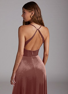 Azazie Davis Bridesmaid Dresses Rustic Rose A-Line Velvet Dress image6