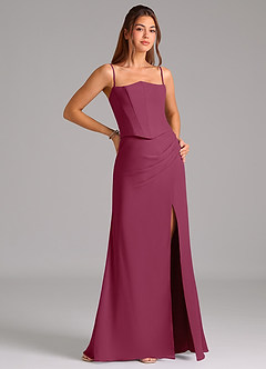 Azazie Jenine Bridesmaid Dresses Mulberry Mermaid Strapless Chiffon Dress image6