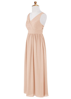 Azazie Kora Junior English Rose A-Line Pleated Chiffon Dress image7
