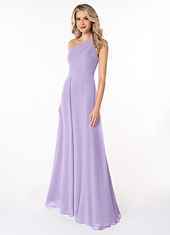 Azazie Dallas Bridesmaid Dresses Lilac A-Line One Shoulder Chiffon Dress image1