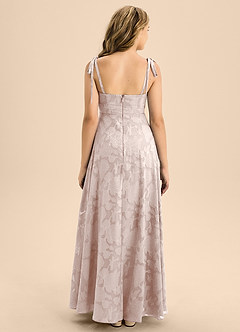 Azazie Rosey Junior Blushing Pink A-Line Sweetheart Neckline Floral Burnout Dress image2