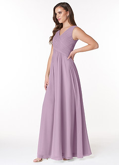 Azazie Flora Bridesmaid Dresses A-Line Pleated Chiffon Floor-Length Dress image3