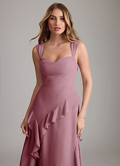 Azazie Sloane Bridesmaid Dresses Vintage Mauve A-Line Sweetheart Neckline Chiffon Dress image6