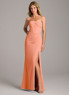 Azazie Chantel Bridesmaid Dresses Sunset Sheath Strapless Chiffon Convertible Dress image3