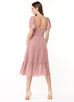 Azazie Baby Final Sale Dusty Blue A-Line Sweetheart Ruched Chiffon Dress image2