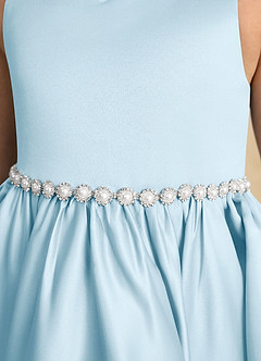 Azazie Julietta Flower Girl Dresses Sky Blue Ball-Gown Convertible Tulle Dress image10