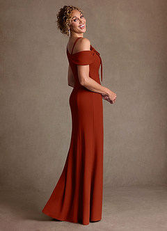 Azazie Rachael Suknie dla Matki Panny Młodej Osłona Zza ramienia Rozciągliwy Krep Długość podłogi Sukienka image5