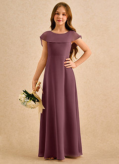 Azazie Kittie Girls Formal Flower Girl Klänningar Klä A-Line i Chiffong image5