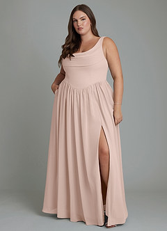Azazie Novi Brautjungfernkleider A-Linie Plissee Chiffon Kleid Englisches Rosa image7
