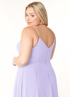 Azazie Clarissa Bridesmaid Dresses Lilac A-Line V-Neck Chiffon Dress image12