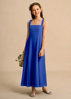 Azazie Tater Junior Formal Flower Girl Klänningar Klä A-Line i Chiffong Plisserad image1