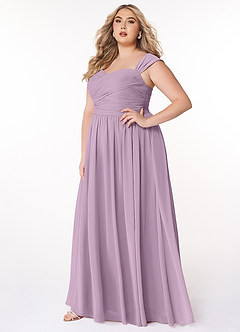 Azazie Zapheira Bridesmaid Dresses Wisteria A-Line Ruched Chiffon Dress image7