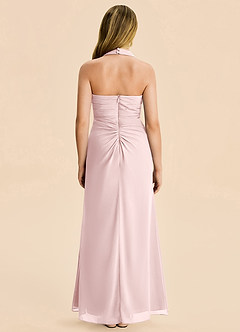 Azazie Destiny Junior Blushing Pink Sheath Ruched Chiffon Dress image2
