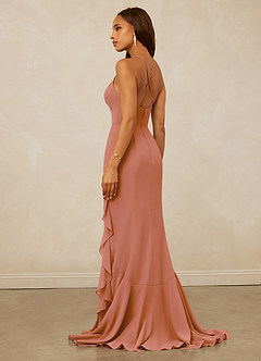Christian Siriano Bridal for Azazie 1006 Brautjungfernkleider Meerjungfrau-Linie Gestreift Chiffon Kleid Mai Tai image2