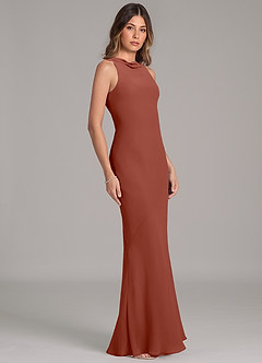 Azazie Allettie Bridesmaid Dresses Auburn Mermaid Chiffon Dress image5