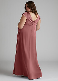 Azazie Allessia Maternity Bridesmaid Dresses A-Line Pleated Stretch Satin Floor-Length Dress image9