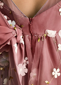 Azazie Elowen vestidos de niña de las flores Vestido Terracota de Encaje de Línea A con Escote corazón image7