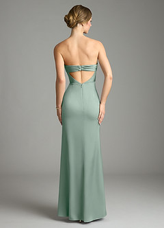 Azazie Leonis Bridesmaid Dresses Agave Mermaid Pleated Stretch Satin Convertible Dress image2
