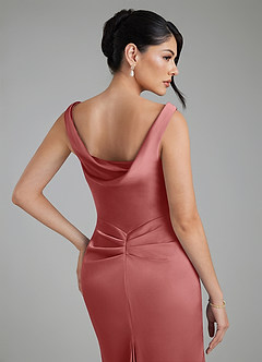 Azazie Spencer Bridesmaid Dresses Antique Rose Mermaid Pleated Stretch Satin Dress image8