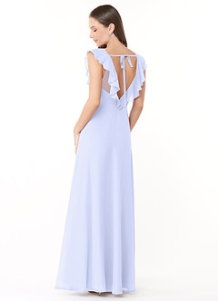 Azazie Yoko Bridesmaid Dresses Lavender A-Line Ruched Chiffon Dress image4