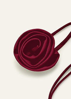 front Matching Color Stretch Satin Rose Hair Tie