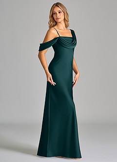 Azazie Celina Brautjungfernkleider Etui Schulterfrei Stretch-Satin Kleid Kiefer image4