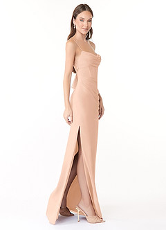 Azazie Mai Abiti da Damigella Abito Tubino in Chiffon Plissettato Rosa Inglese image3
