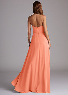 Azazie Wren Bridesmaid Dresses Sunset A-Line Side Slit Chiffon Convertible Dress image2