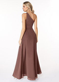Azazie Dallas Jurken voor bruidsmeisjes Jurk van Chiffon met A-Lijn One-Shoulder Espresso image2