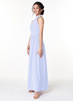 Azazie Iman Junior Lavender A-Line Pleated Chiffon Dress image5