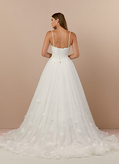 Azazie Iris Wedding Dresses Diamond White Ball-Gown Sequins Tulle Dress image2