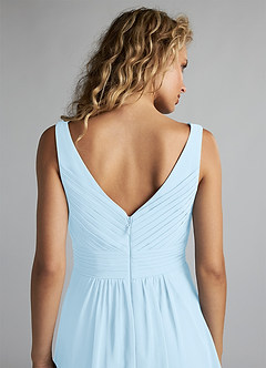 Azazie Grace Bridesmaid Dresses Sky Blue A-Line Pleated Chiffon Dress image6