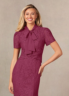 Azazie Carleannia Mother of the Bride Dresses Mulberry Mermaid Lace Chiffon Dress image5