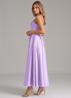 Azazie Lucienne Brudtärnklänningar Klä av A-Linje i Stretch Satin Plisserad Lila image3