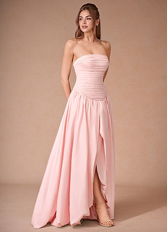 Elysia Strawberry Pink Pleated Gown image10