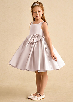 Azazie Jessie Blumenmädchenkleider A-Linie Schleifen Matte Satin Kleid Blassrosa image6