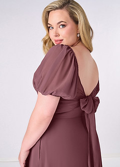 Barbie ♥ Azazie Bridesmaid Dresses Sangria A-Line Pleated Chiffon Dress image11