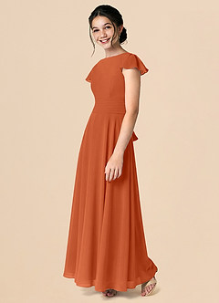 Azazie Payton Junior Klä av A-Line i Chiffong Rosett image5