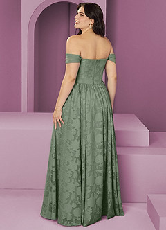 Barbie ♥ Azazie Bridesmaid Dresses Matcha A-Line Off the Shoulder Floral Burnout Convertible Dress image8